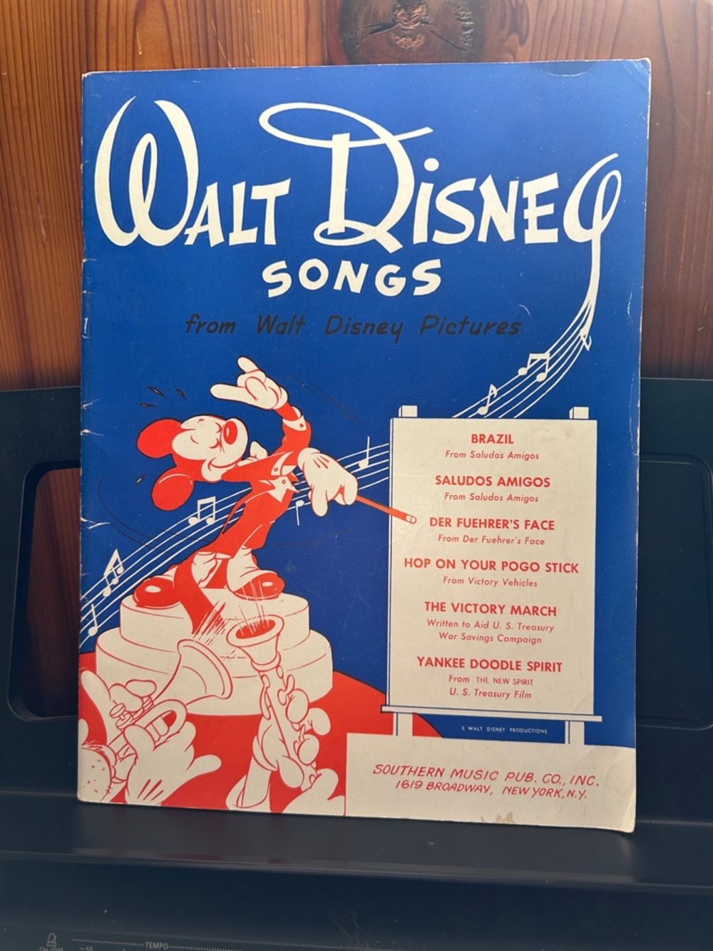 Walt Disney Songs Vintage Sheet Music - Blue & Red Cover 1943